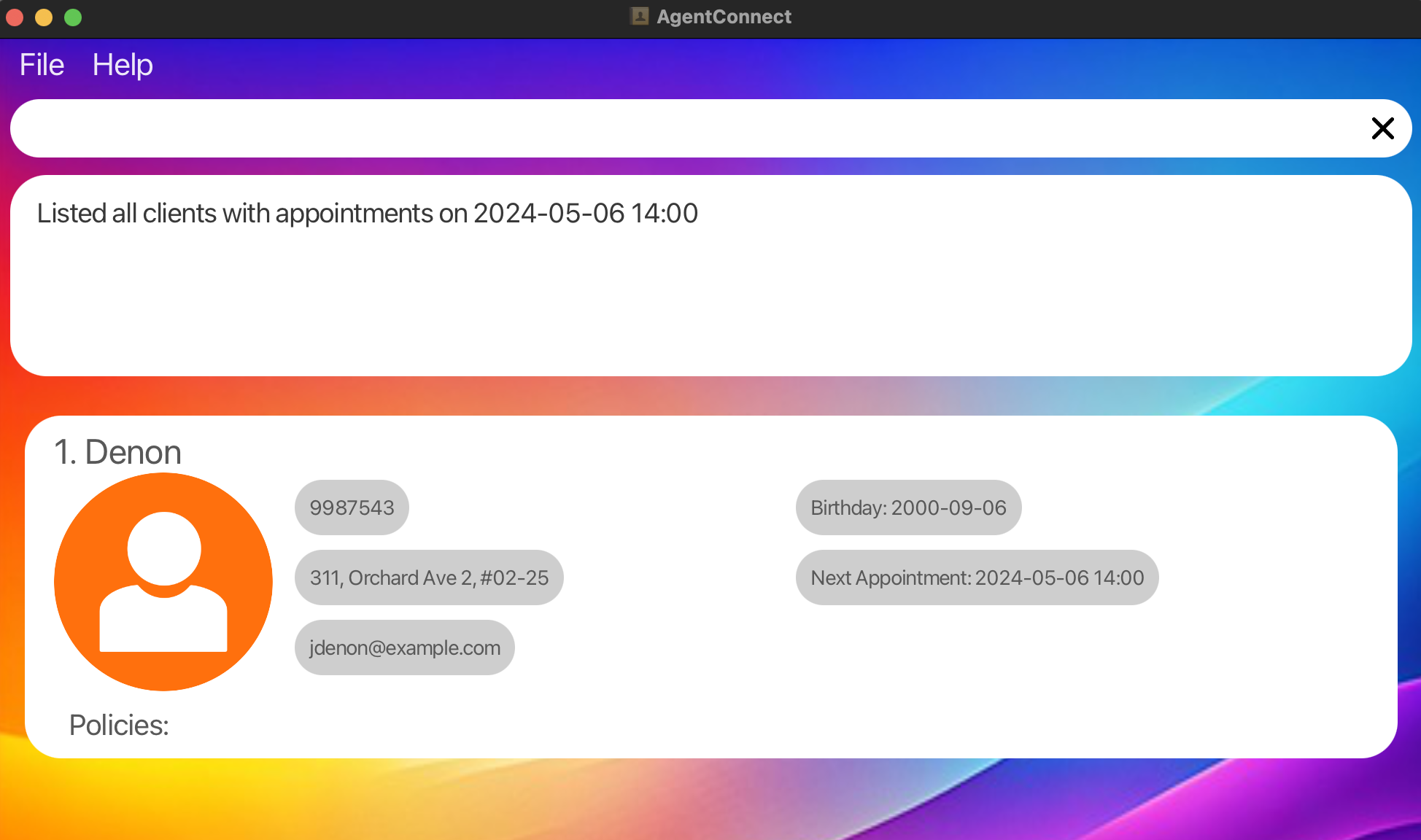 Search Appointment by Date