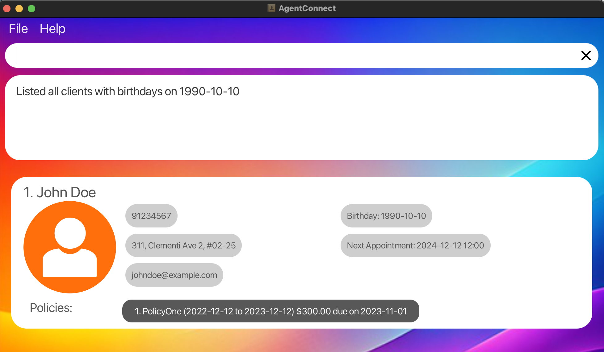 Search Birthday by Date