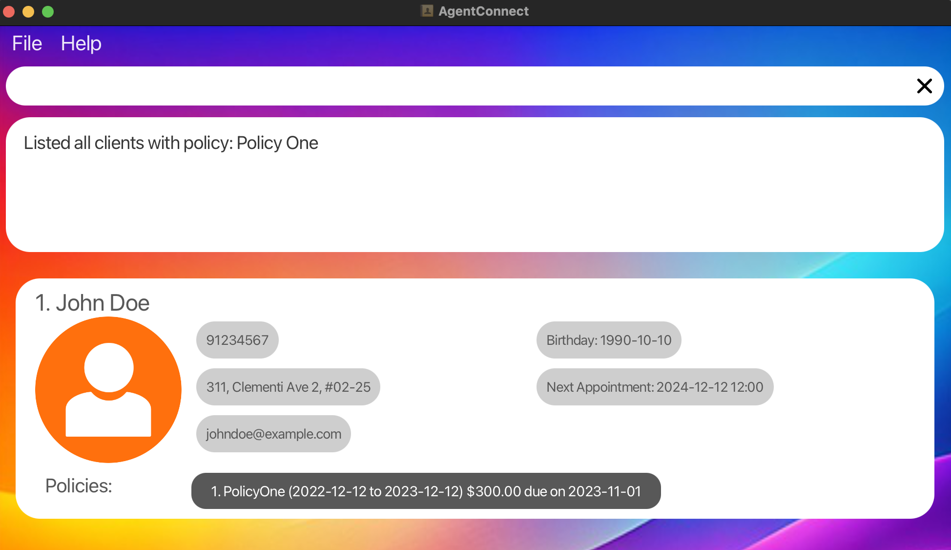 Search Policy by Policy Name